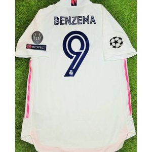Benzema Real Madrid 2020 2021 PLAYER ISSUE UEFA Soccer Jersey L